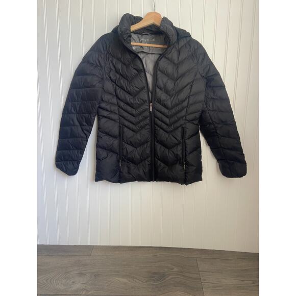 London Fog Black Light Weight Packable Down Puffer Jacket Black Size Small - Picture 1 of 5